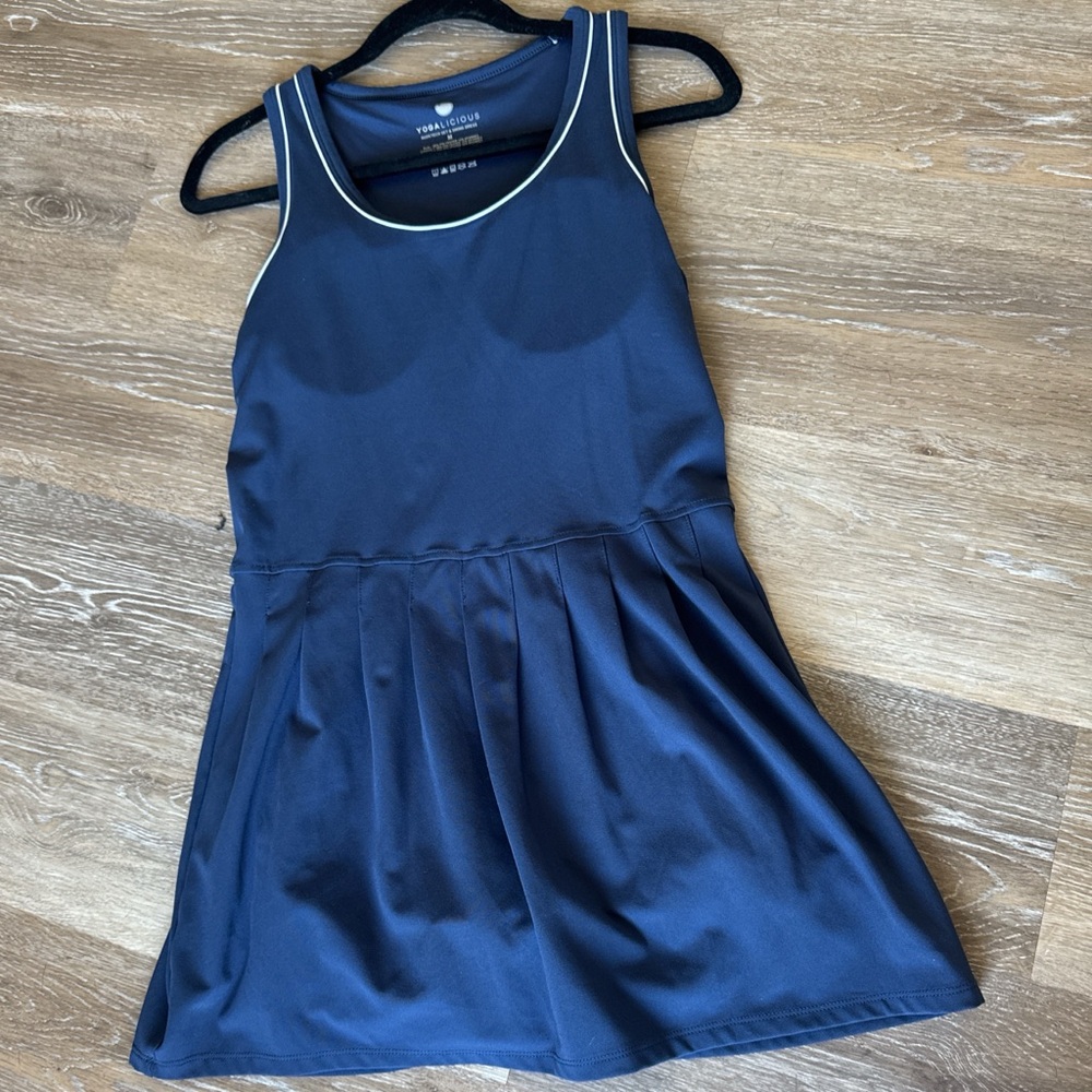 Yogalicious Deep Blue Pleated Tennis Dress